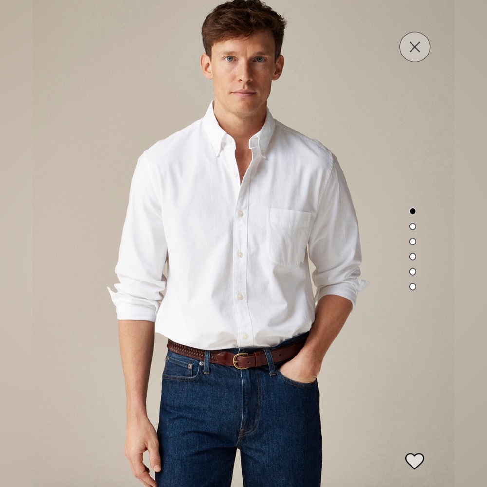 J. Crew White Cotton Button-Down Shirt